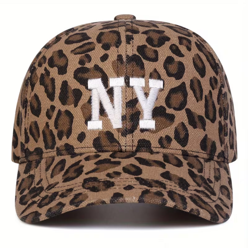 Gorra animal print con letras bordadas NY - 6247