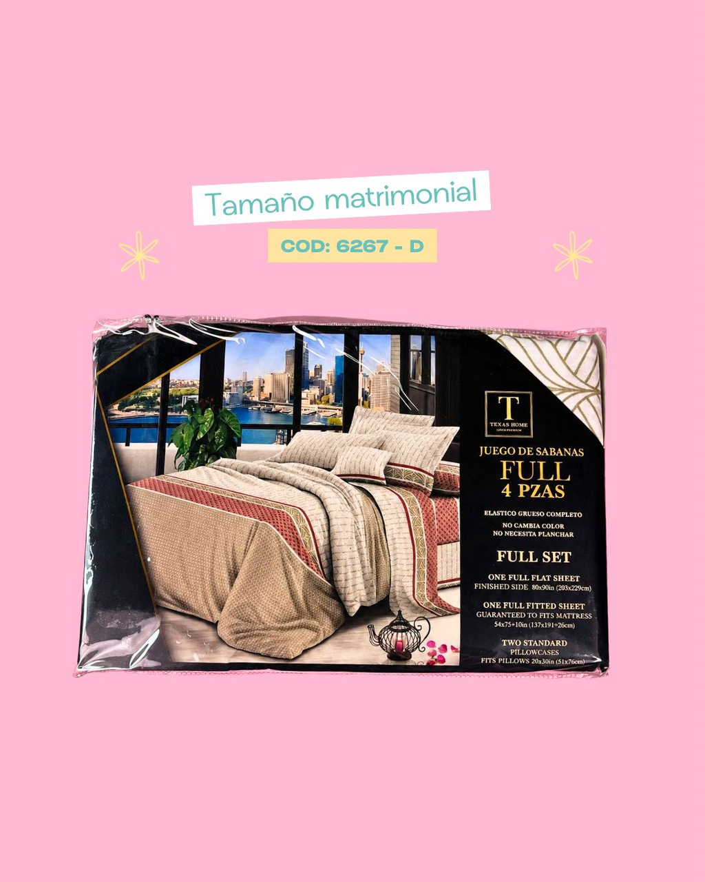 Set de ropa de cama tamaño matrimonial - 6267