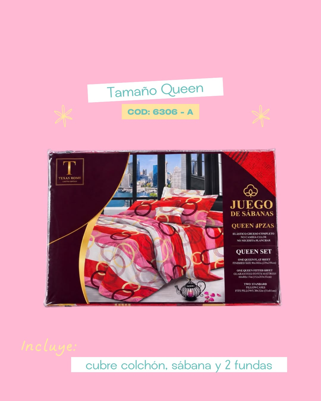 Set de ropa de cama tamaño Queen - 6306