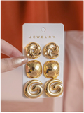 6 pack de pendientes dorados - 6324
