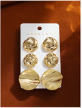 6 pack pendientes dorados circulares - 6325