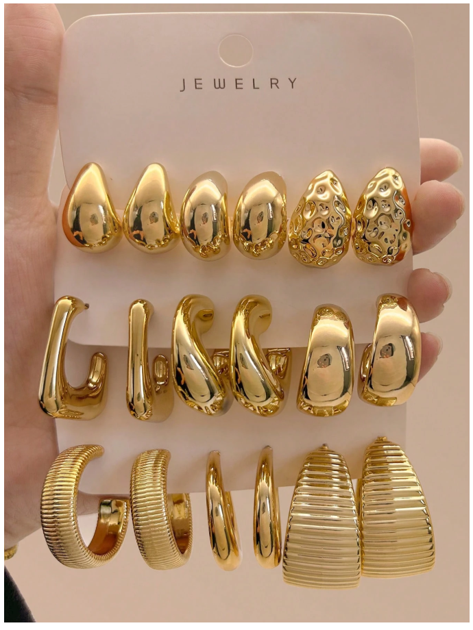 18 pack pendientes dorados surtidos - 6330