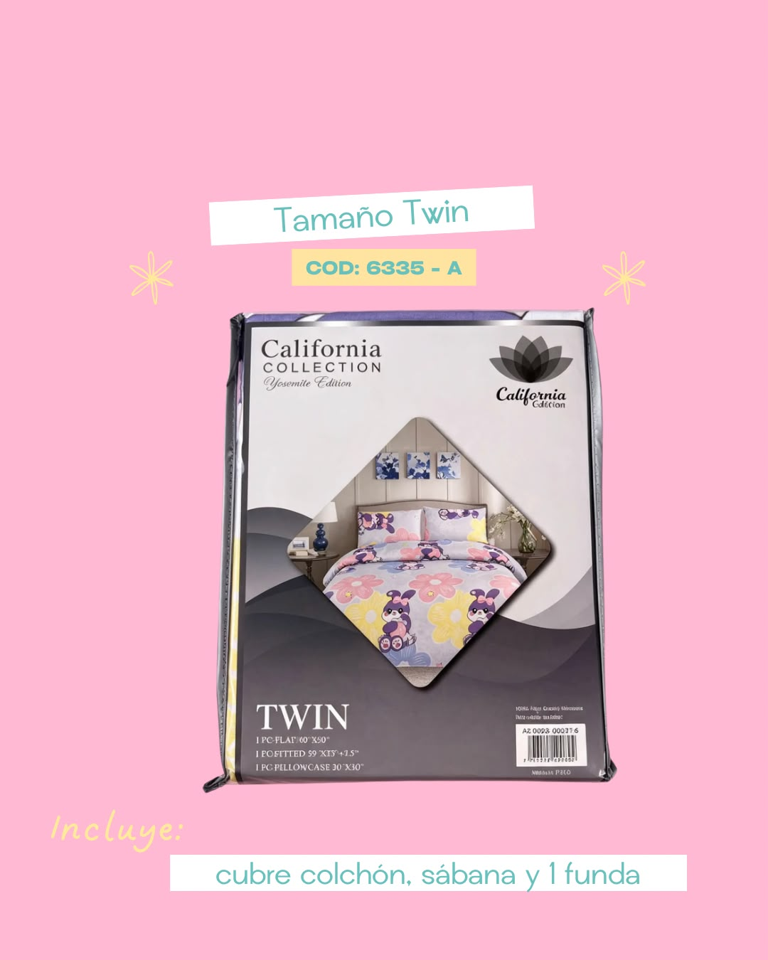 Set de ropa de cama 3 pIezas tamaño Twin - 6335