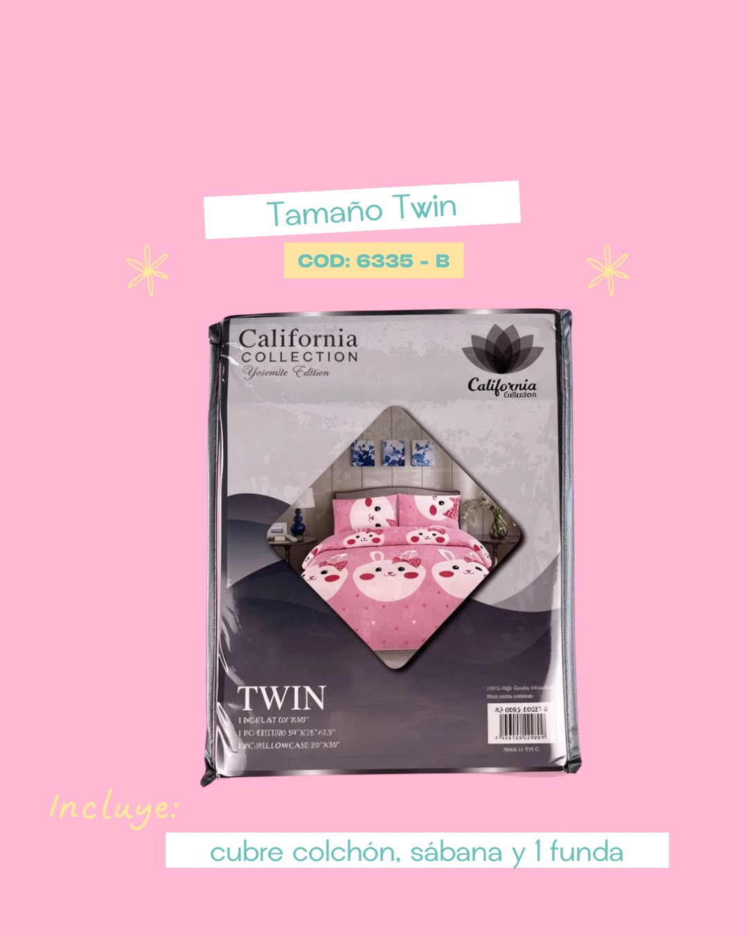 Set de ropa de cama 3 pIezas tamaño Twin - 6335