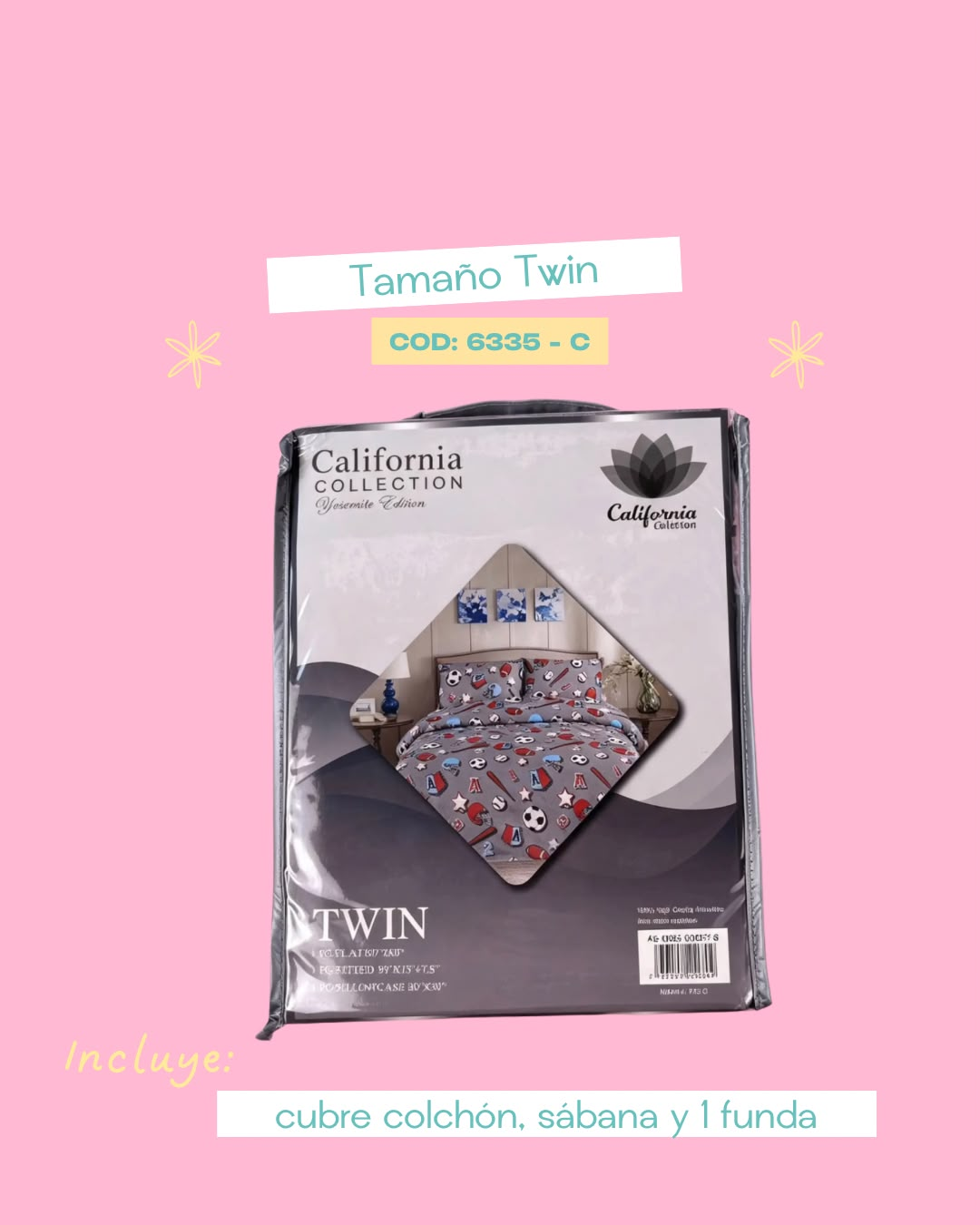 Set de ropa de cama 3 pIezas tamaño Twin - 6335