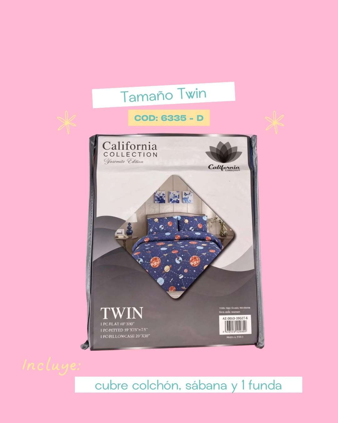 Set de ropa de cama 3 pIezas tamaño Twin - 6335