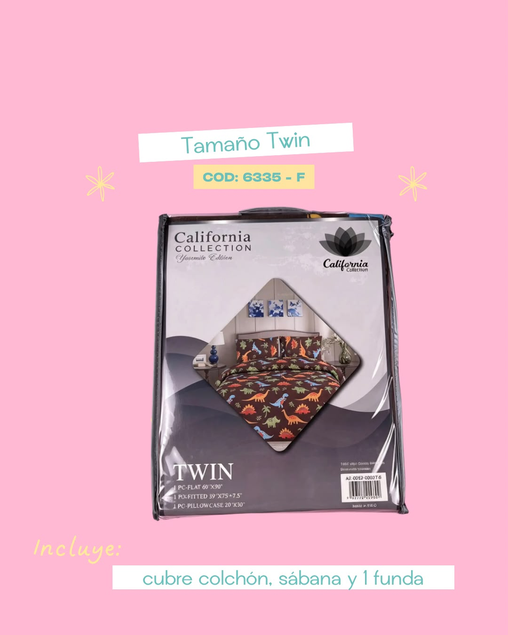 Set de ropa de cama 3 pIezas tamaño Twin - 6335