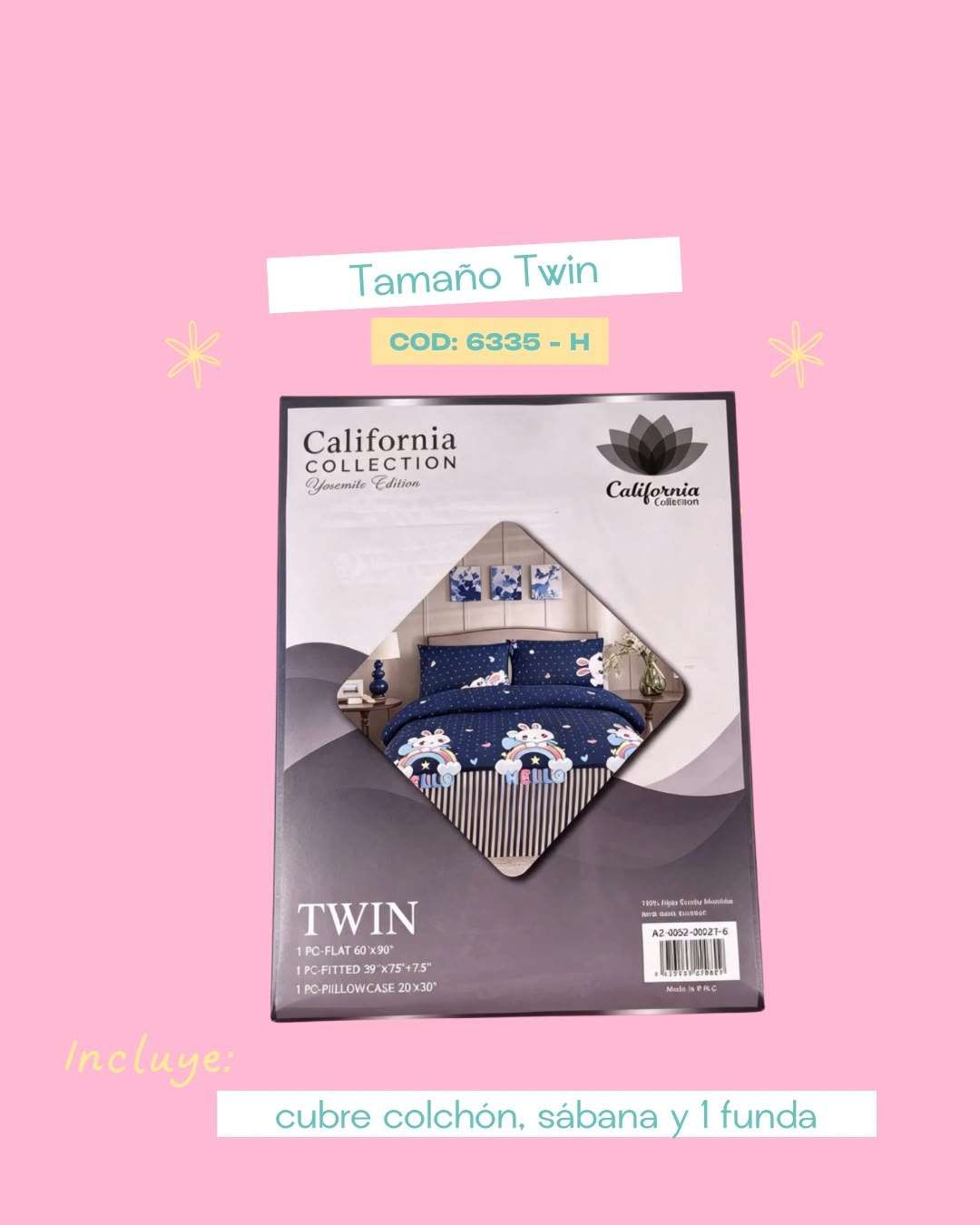Set de ropa de cama 3 pIezas tamaño Twin - 6335