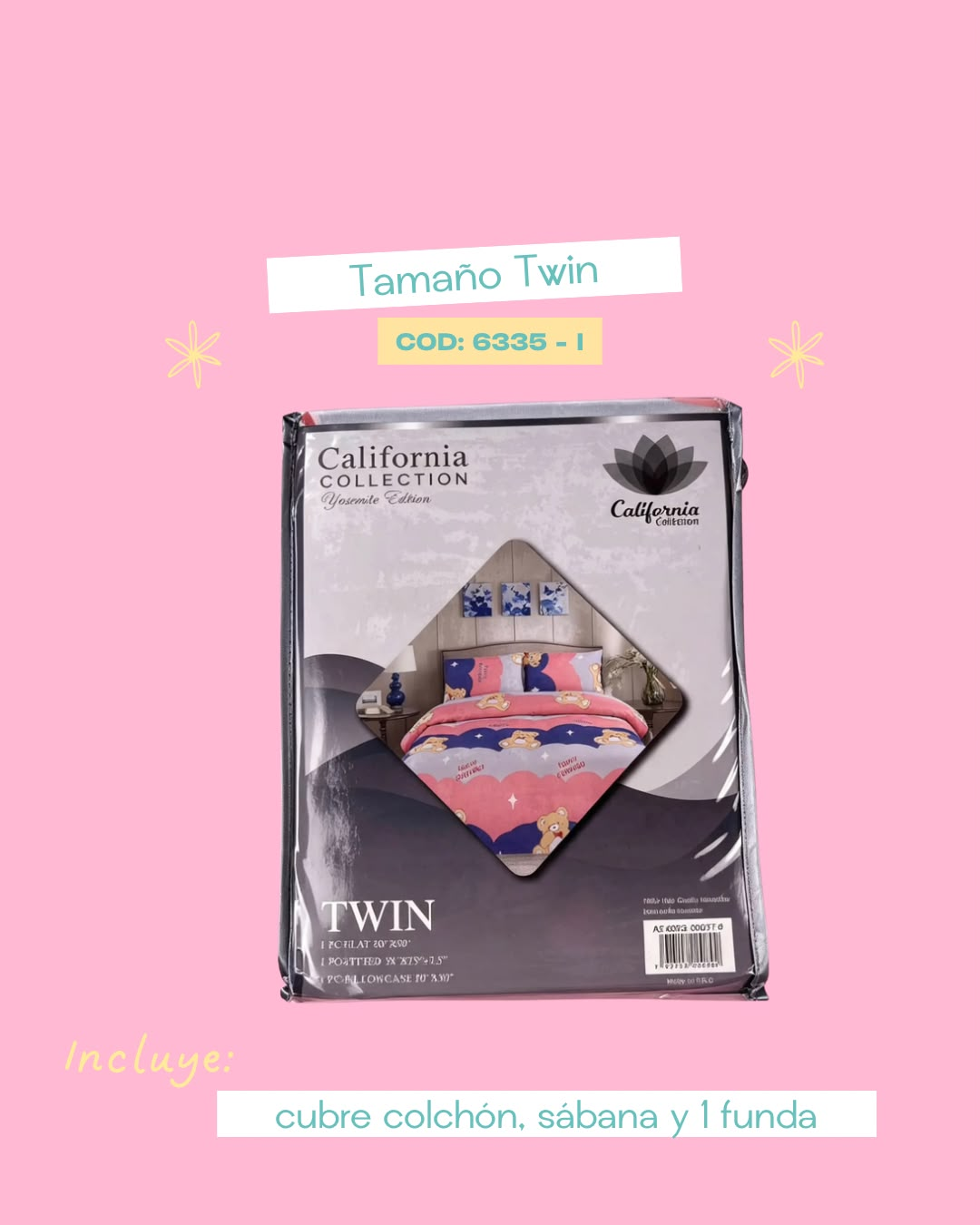 Set de ropa de cama 3 pIezas tamaño Twin - 6335