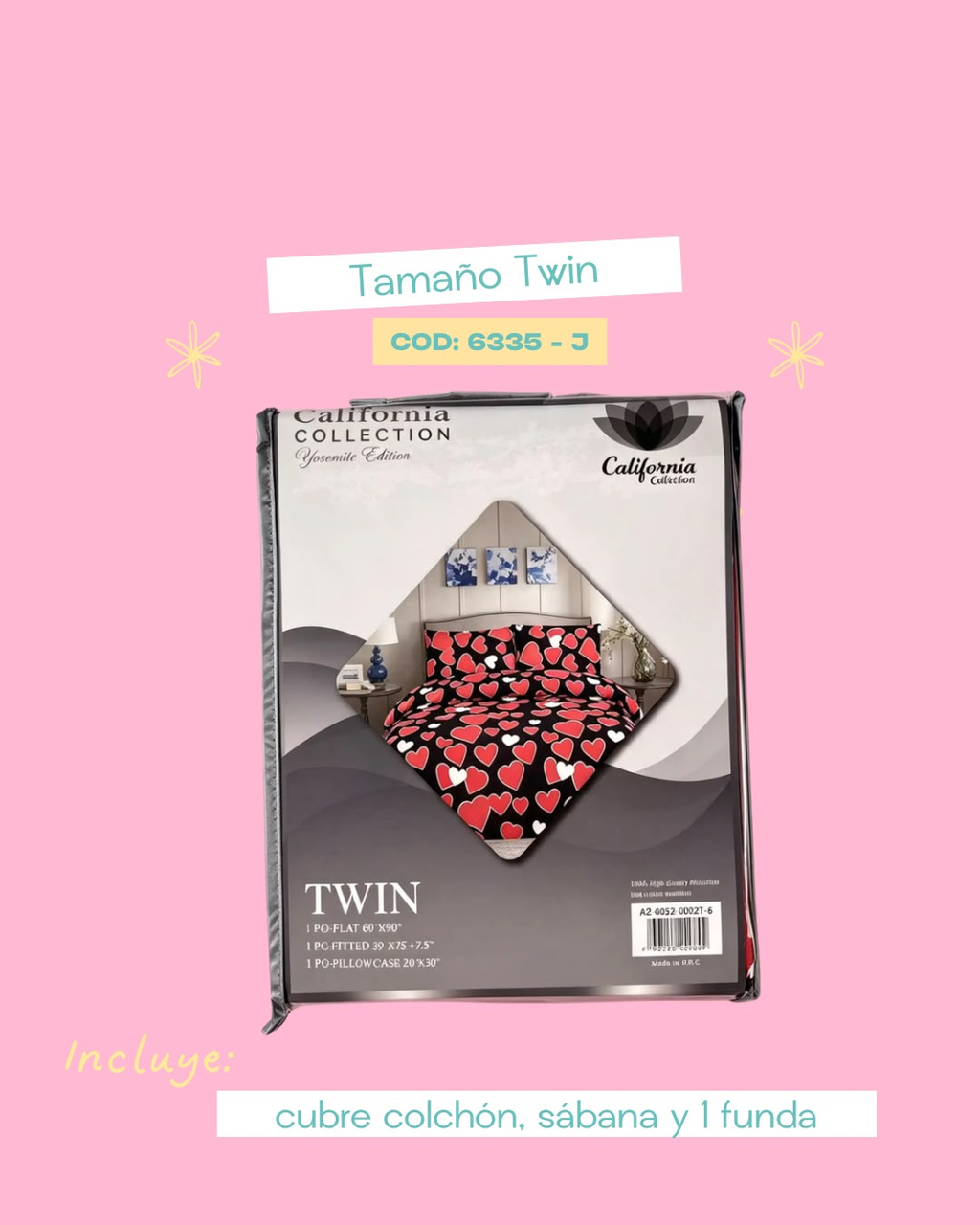 Set de ropa de cama 3 pIezas tamaño Twin - 6335
