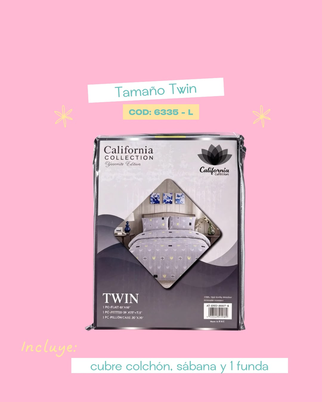 Set de ropa de cama 3 pIezas tamaño Twin - 6335