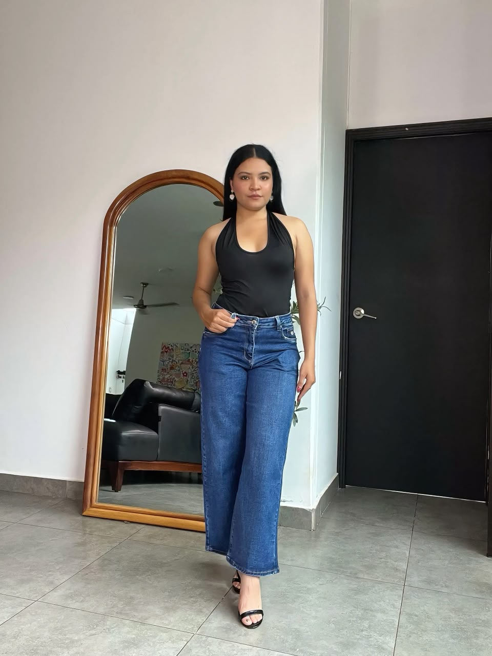 Pantalon petit wide leg azul - 6384