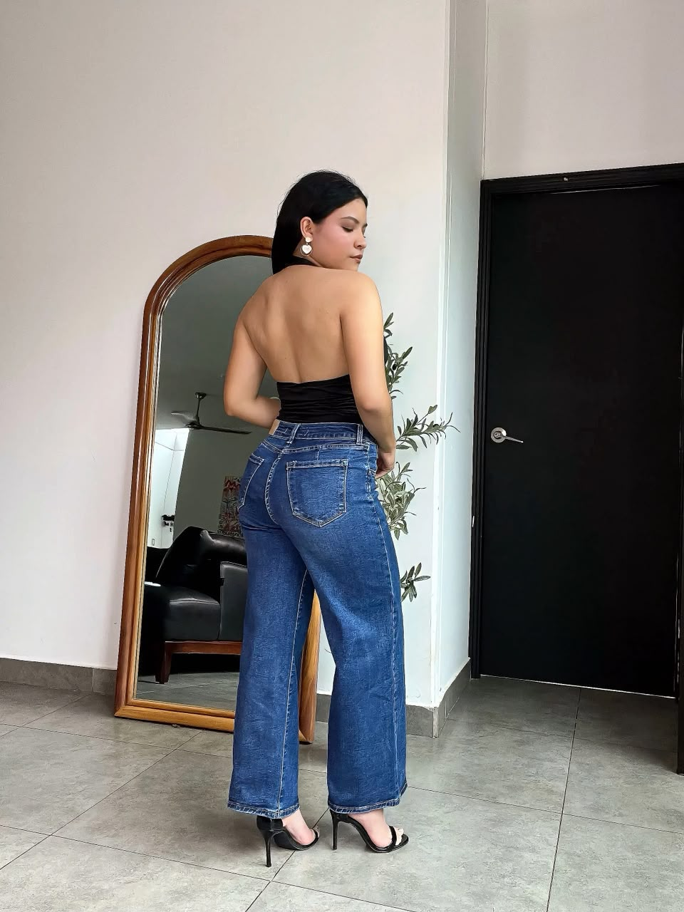 Pantalon petit wide leg azul - 6384