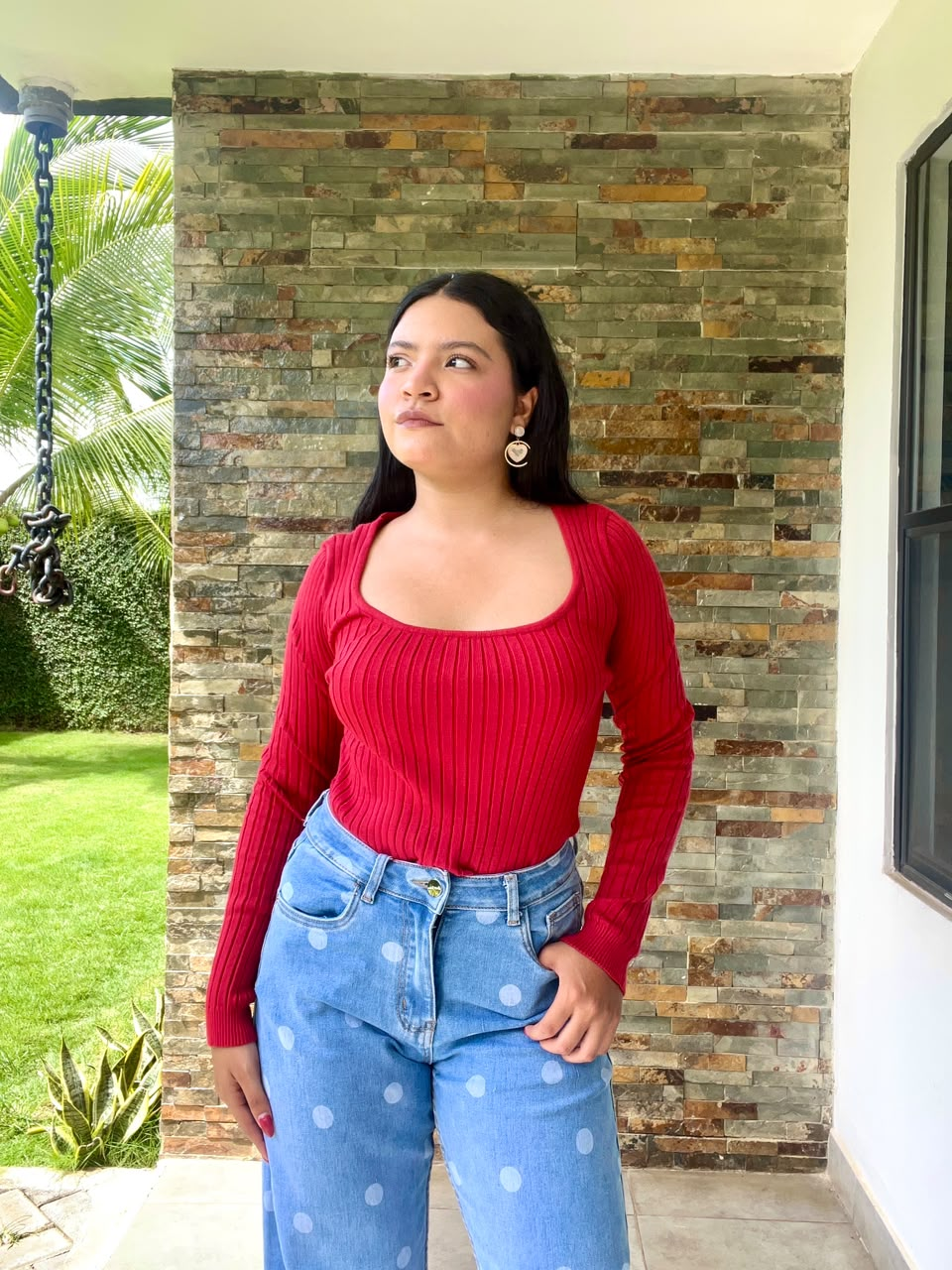 Camisa básica manga larga cuello cuadrado - 6404