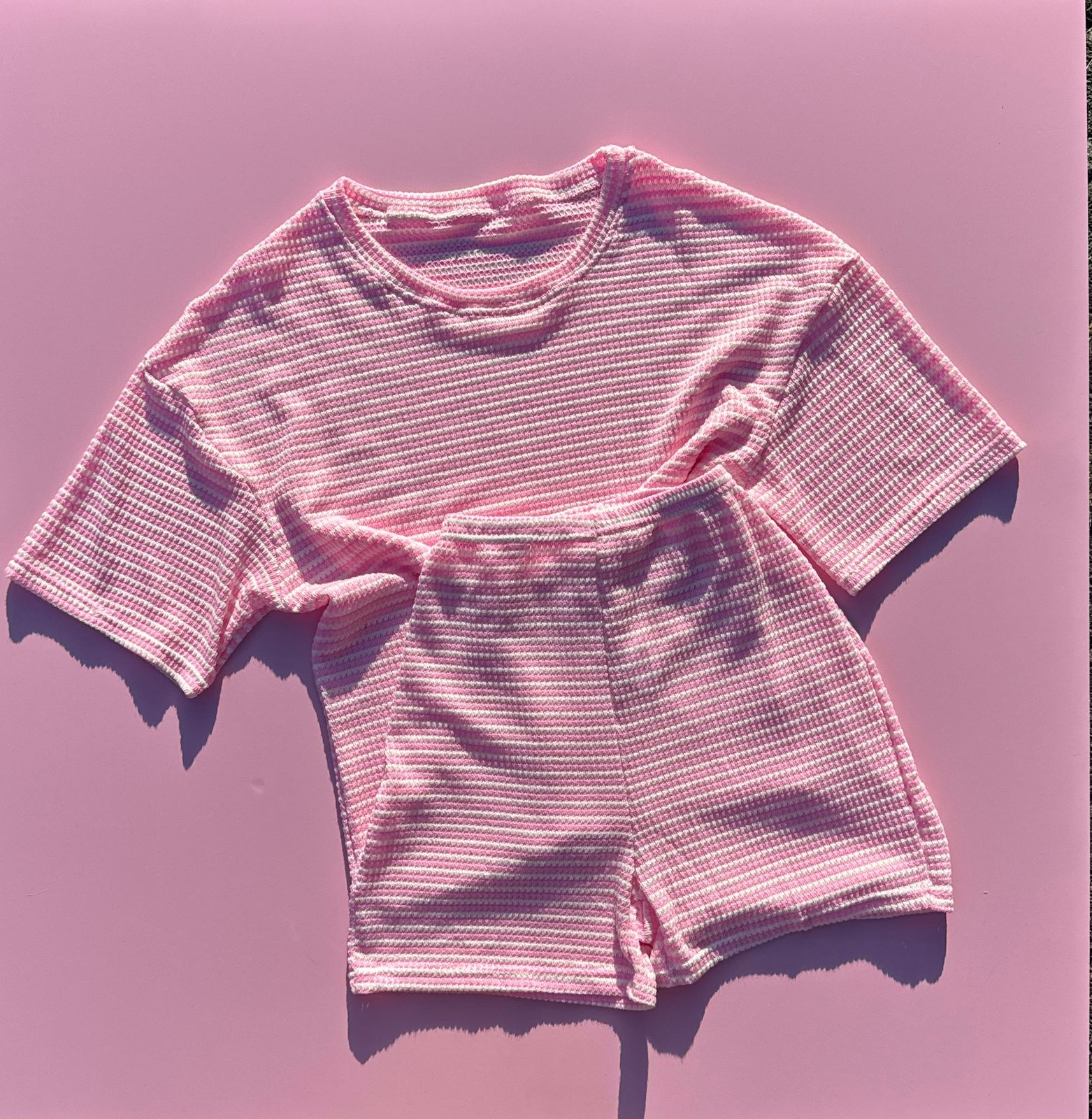 Set estilo crochet a rayas top & short - 5925