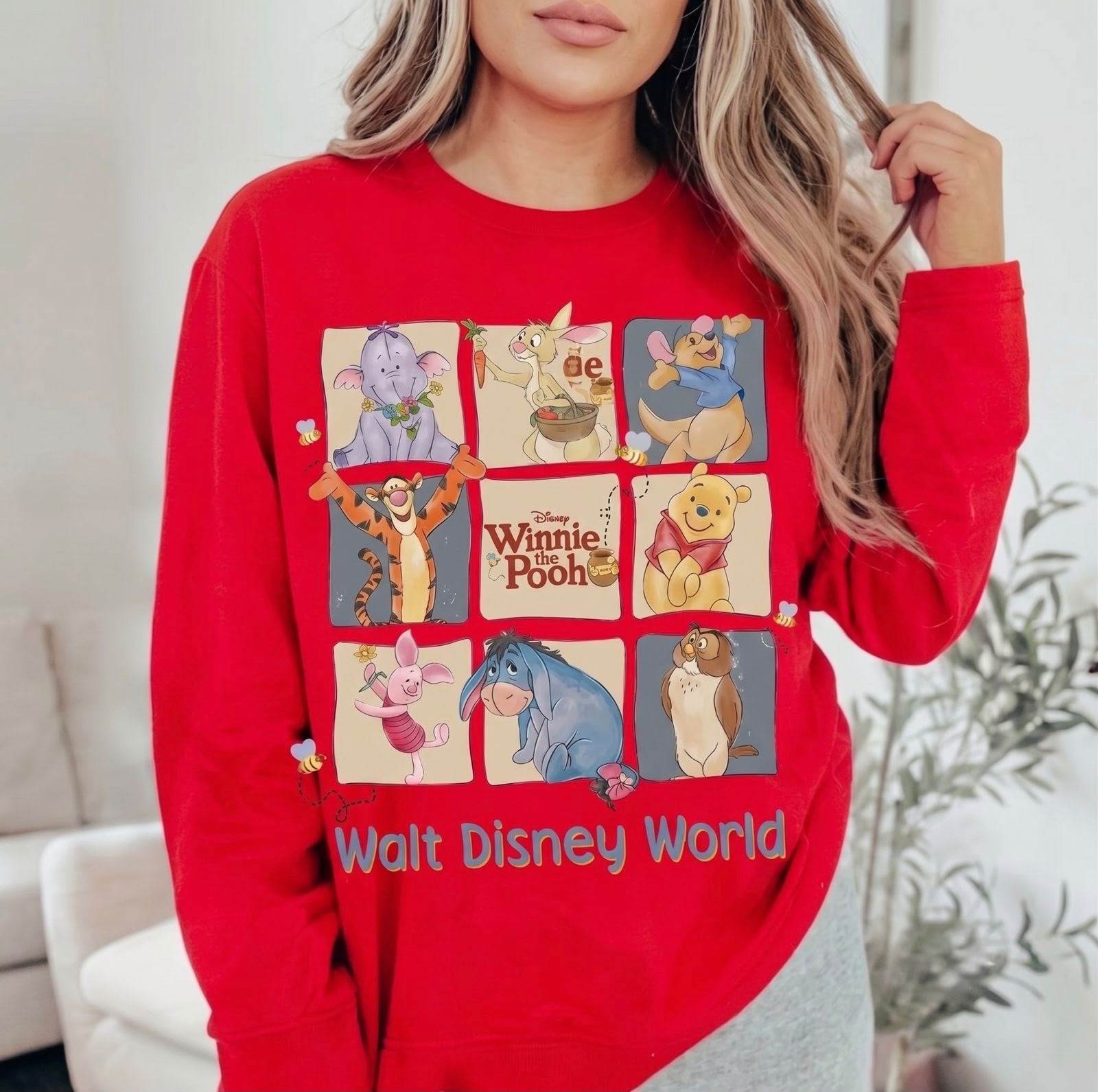 Camisa roja manga larga personajes Winnie the Pooh - 5440