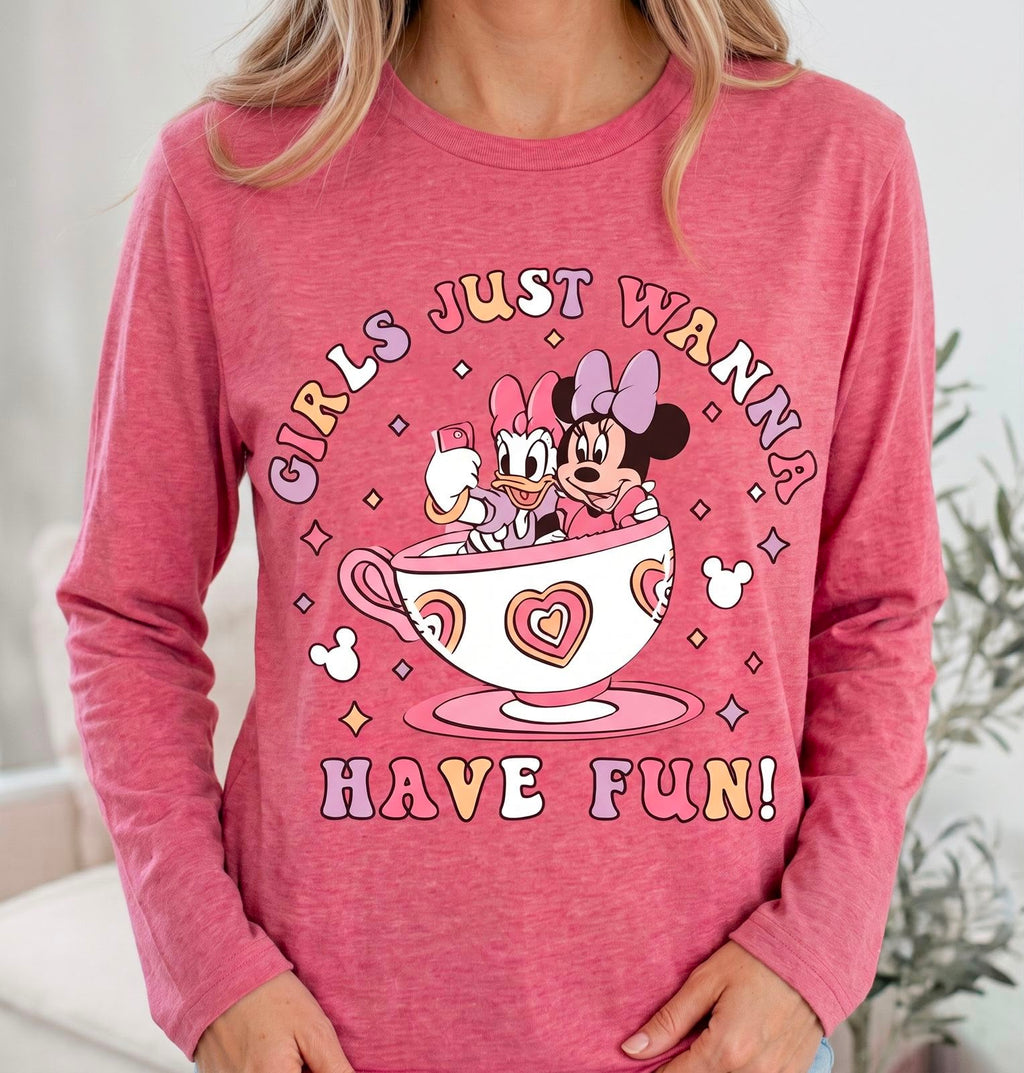Camisa rosa manga larga minnie mouse - 5435