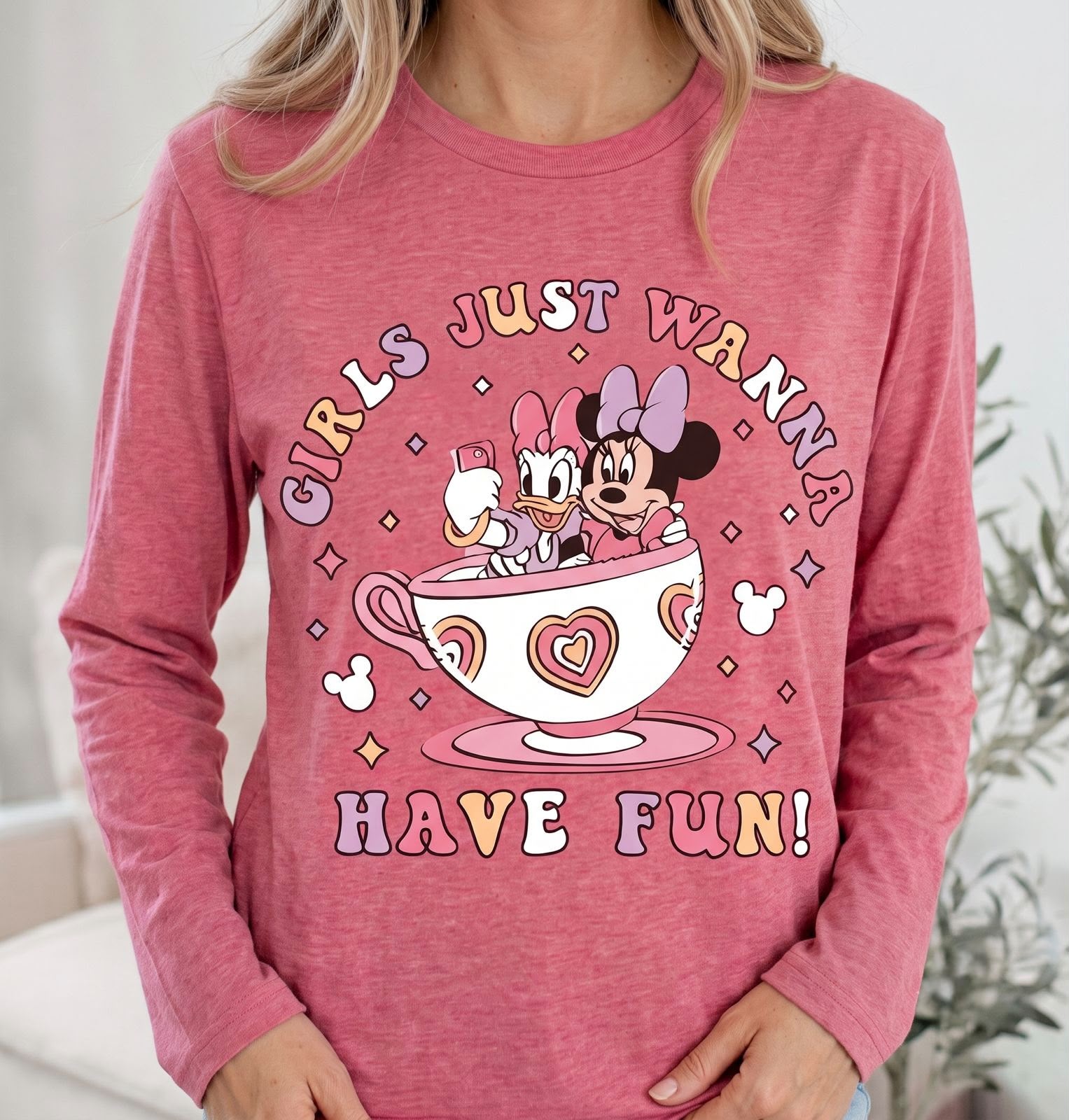 Camisa rosa manga larga minnie mouse - 5435
