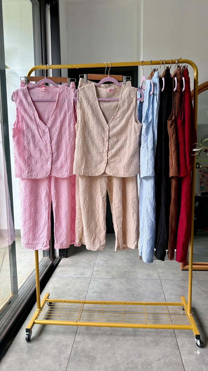Set pantalón & vest con detalles bordados - 6243