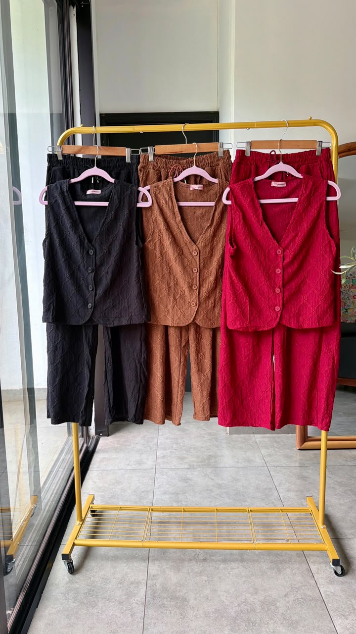 Set pantalón & vest con detalles bordados - 6243