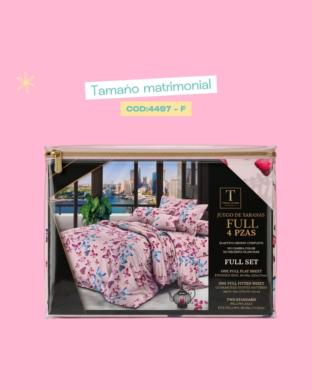 Set de ropa de cama matrimonial - 4497