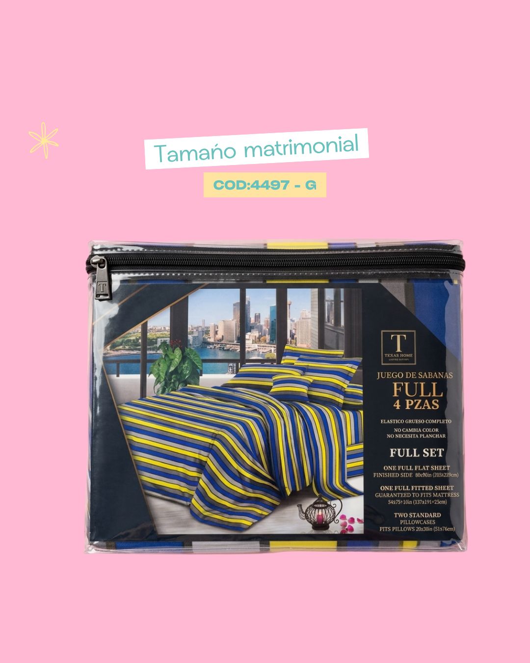 Set de ropa de cama matrimonial - 4497