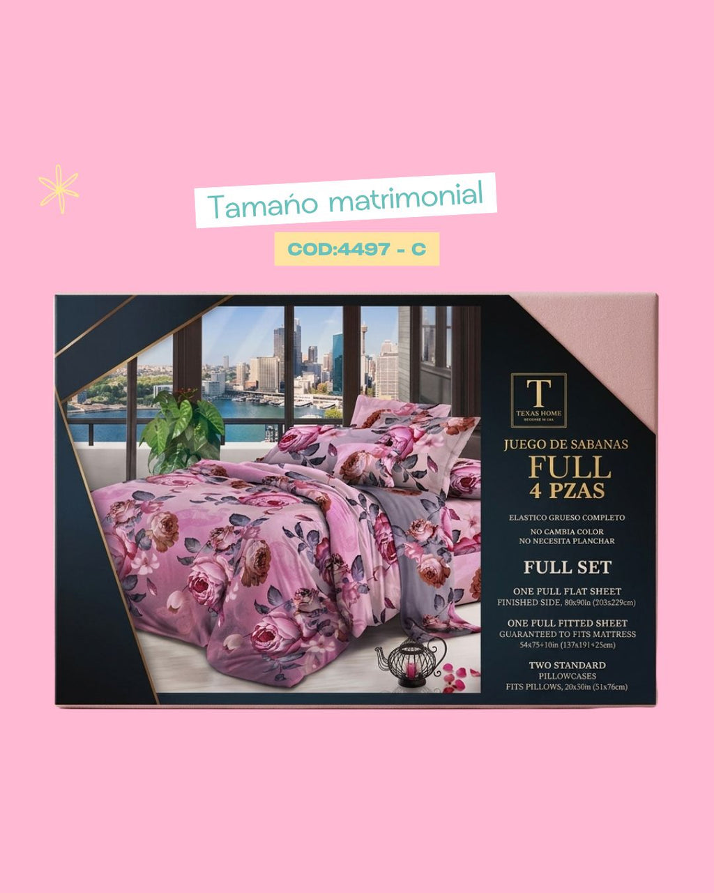 Set de ropa de cama matrimonial - 4497