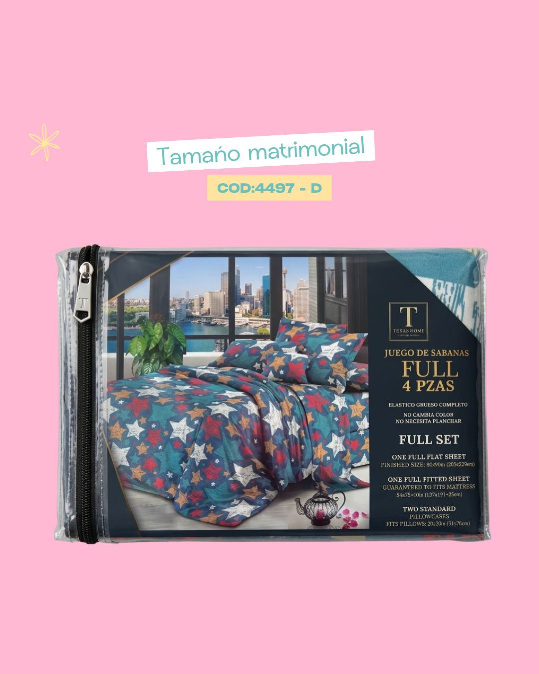 Set de ropa de cama matrimonial - 4497